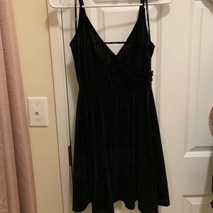 Black ribbed mini dress